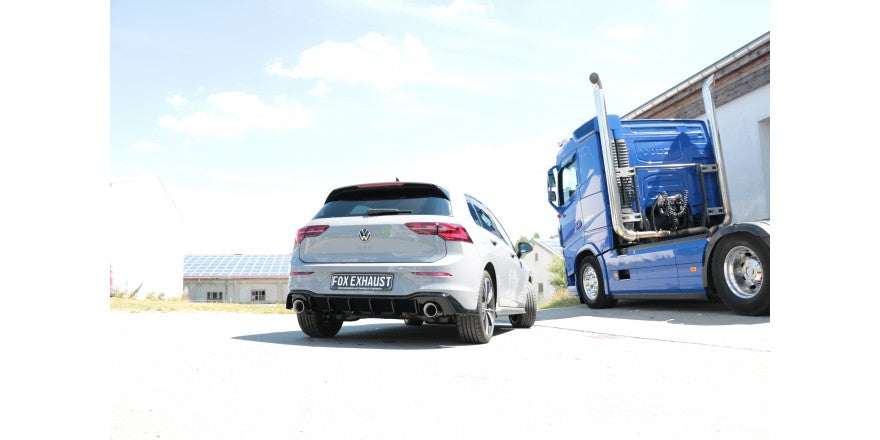 Sportschalldämpfer mit links/rechts je 1 Endrohr 100mm (Typ 25) inkl. Heckeinsatz schwarz lackiert, inkl. (EG-) GENEHMIGUNG!