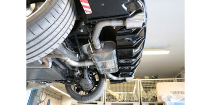 Sportschalldämpfer mit links/rechts je 1 Endrohr 100mm (Typ 25) inkl. Heckeinsatz schwarz lackiert, inkl. (EG-) GENEHMIGUNG!