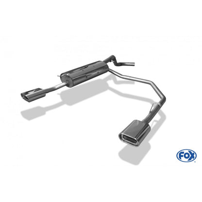 Sportschalldämpfer mit links/rechts je 1 Endrohr 135x80mm (Typ 53), inkl. TÜV-Teilegutachten!